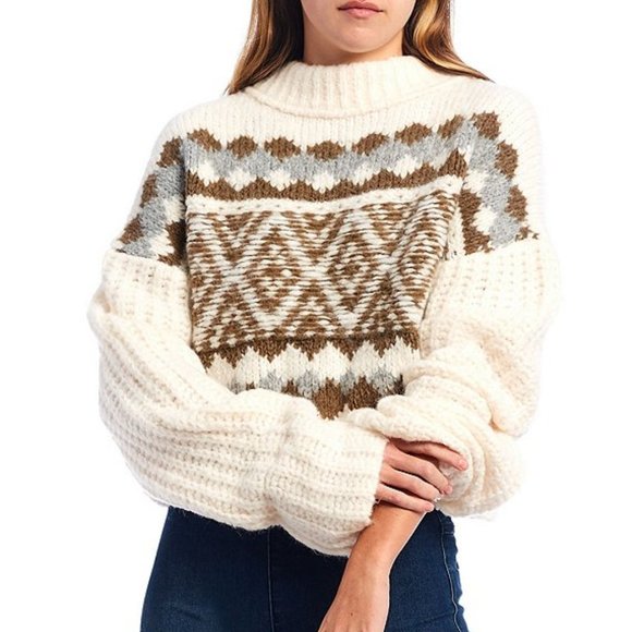 Free People Sweaters - Free People Alpine Printed Long Sleeve Sweater NWT